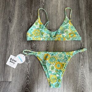 Kulani Kinis Floral Bikini - Green and Yellow